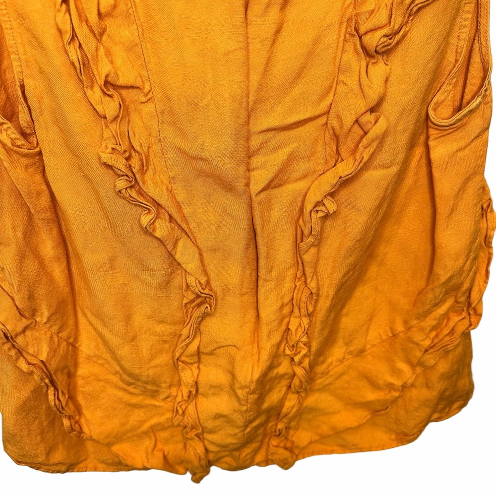 215. Marissa Webb Ditsy Ruffle Top Orange Size 8 - Picture 10 of 14